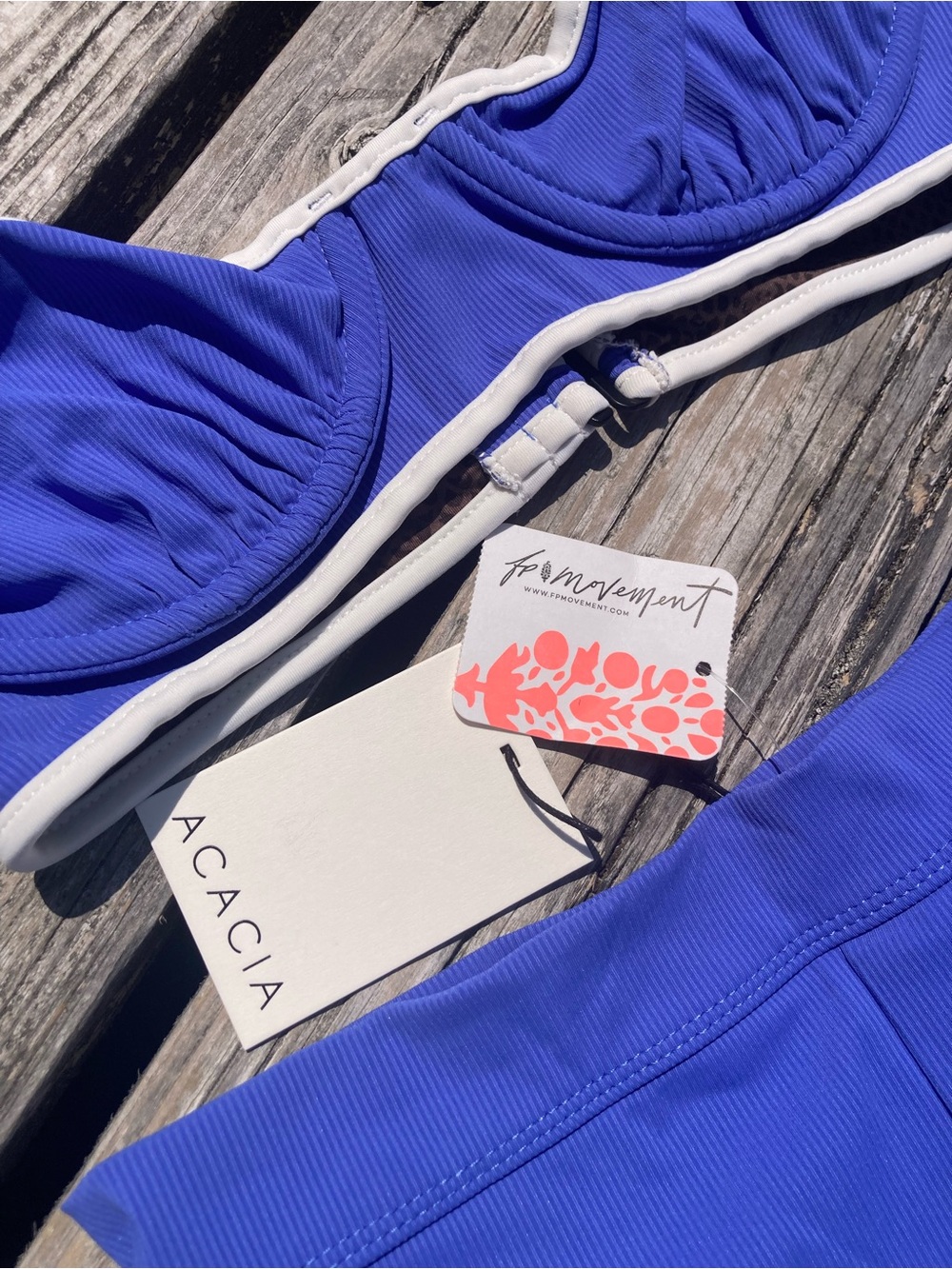 ACACIA x Free People Set - Sadie Bikini Top & Tommy Surf Short in Sapphire Rib - Picture 8 of 16
